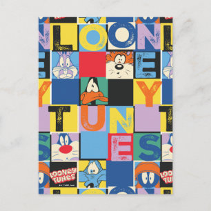 LOONEY TUNES™ Character Chequered Blocks Postcard