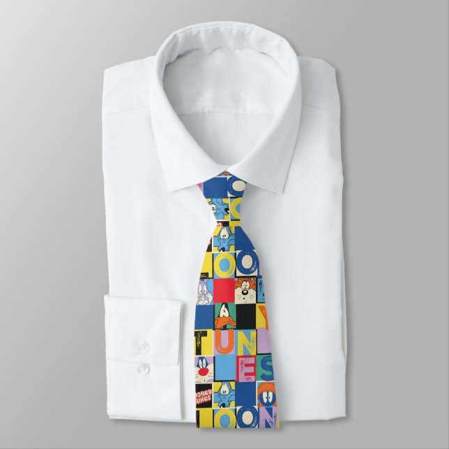 LOONEY TUNES™ Character Chequered Blocks Tie (Tied)