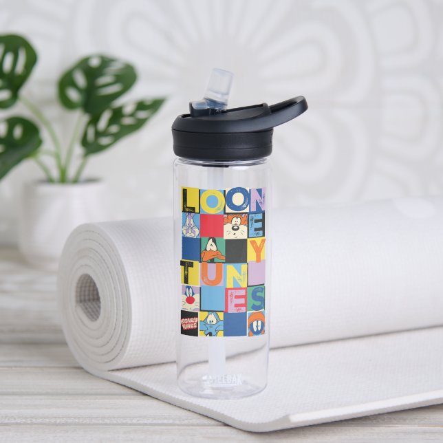 LOONEY TUNES™ Character Chequered Blocks Water Bottle (Yoga)