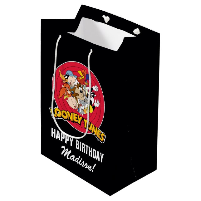 LOONEY TUNES™ Character Group | Birthday Medium Gift Bag (Front Angled)