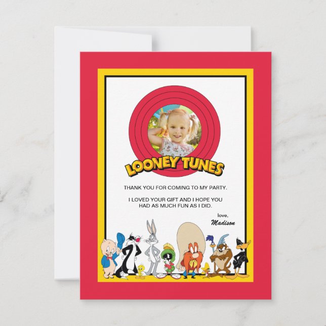LOONEY TUNES™ Character Group | Birthday Thank You Card (Front)