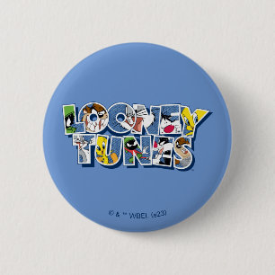 LOONEY TUNES™ Characters in Lettering 6 Cm Round Badge