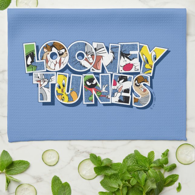 LOONEY TUNES™ Characters in Lettering Tea Towel (Folded)