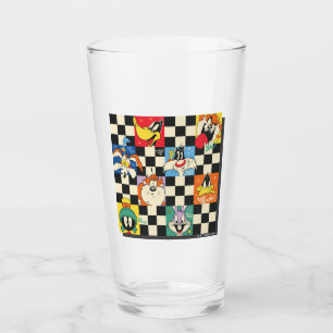 LOONEY TUNES™ Characters on Black & White Chequere Glass