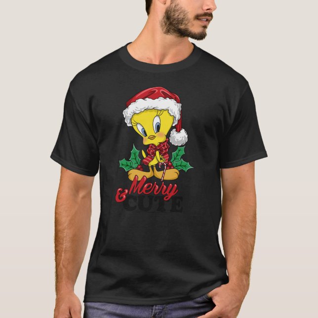 Looney Tunes Christmas Tweety Bird Merry & Cute T-Shirt (Front)