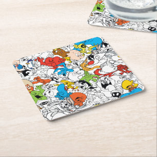 LOONEY TUNES™ Color Pop Pattern Square Paper Coaster