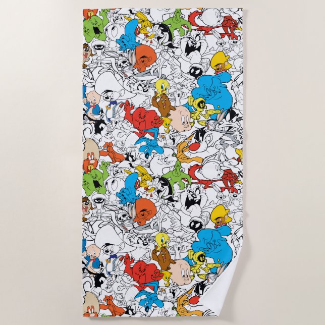 LOONEY TUNES™ Colour Pop Pattern Beach Towel (Front)