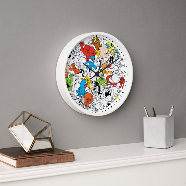 LOONEY TUNES™ Colour Pop Pattern Clock (Office)