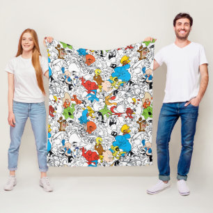 LOONEY TUNES™ Colour Pop Pattern Fleece Blanket