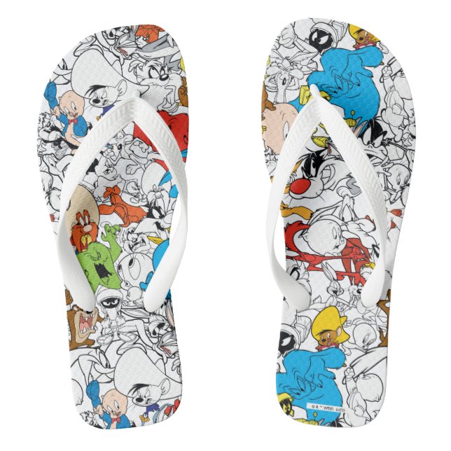 LOONEY TUNES™ Colour Pop Pattern Flip Flops (Footbed)