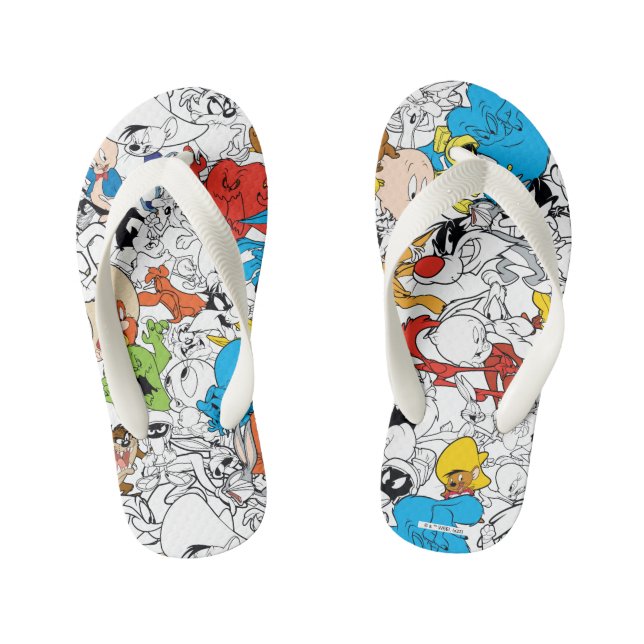 LOONEY TUNES™ Colour Pop Pattern Kid's Flip Flops (Footbed)