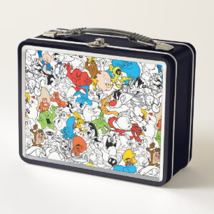 LOONEY TUNES™ Colour Pop Pattern Metal Lunch Box