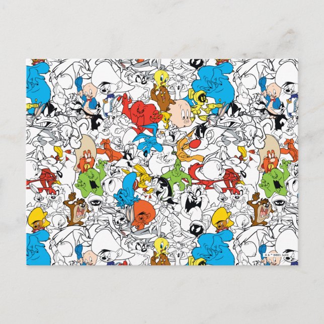 LOONEY TUNES™ Colour Pop Pattern Postcard (Front)