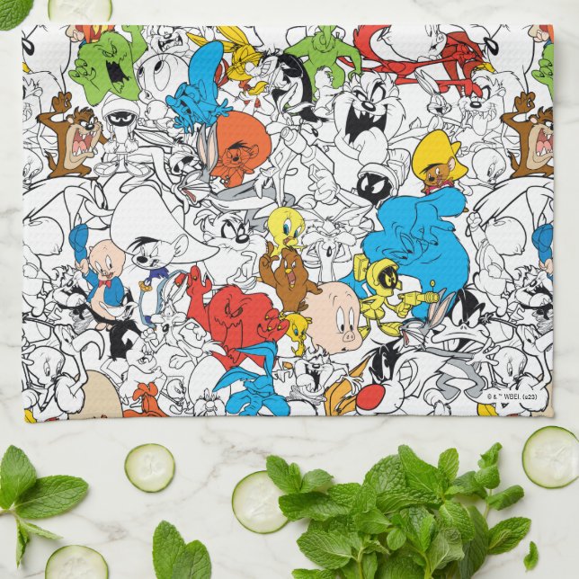 LOONEY TUNES™ Colour Pop Pattern Tea Towel (Folded)