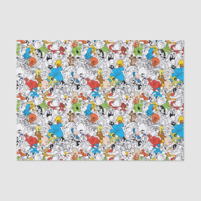 LOONEY TUNES™ Colour Pop Pattern Tissue Paper (Front)