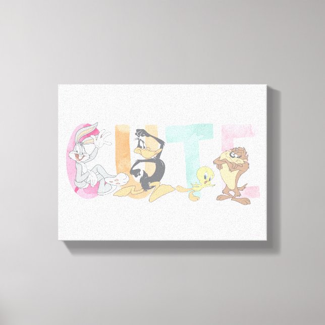 LOONEY TUNES™ Cute Watercolor Wordmark Canvas Print (Front)
