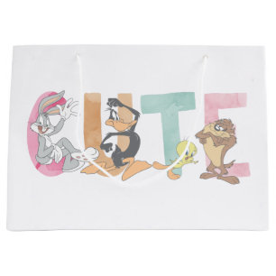 LOONEY TUNES™ Cute Watercolor Wordmark Large Gift Bag