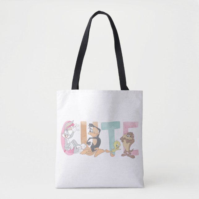 LOONEY TUNES™ Cute Watercolor Wordmark Tote Bag (Front)