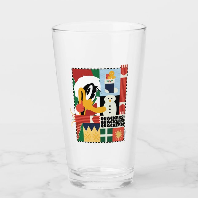LOONEY TUNES™ DAFFY DUCK™ Holiday Quackers Glass (Front)