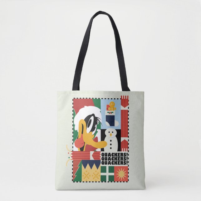 LOONEY TUNES™ DAFFY DUCK™ Holiday Quackers Tote Bag (Front)