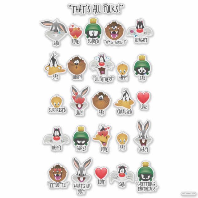 LOONEY TUNES™ Emoji Chart (Front)