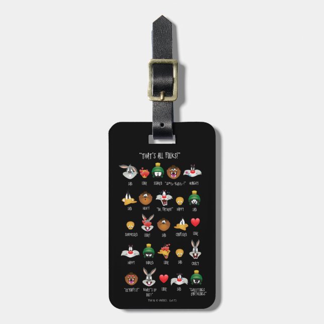 LOONEY TUNES™ Emoji Chart Luggage Tag (Front Vertical)