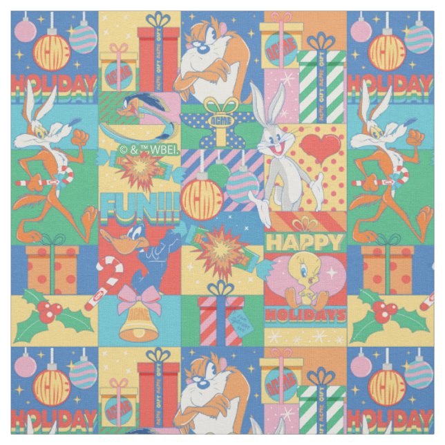 LOONEY TUNES™ | Happy Holidays Christmas Pattern Fabric (Swatch)