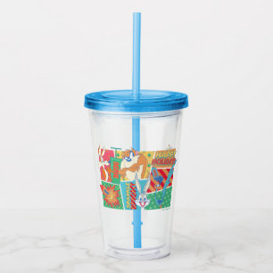 LOONEY TUNES™ Happy Holidays Pattern Acrylic Tumbler