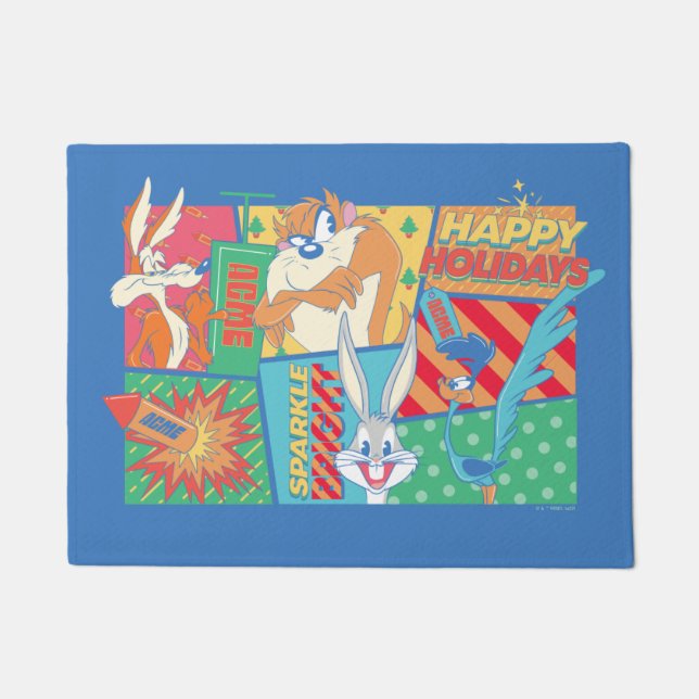 LOONEY TUNES™ | Happy Holidays Pattern Doormat (Front)