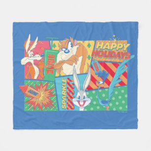 LOONEY TUNES™ Happy Holidays Pattern Fleece Blanket