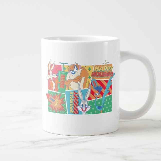 LOONEY TUNES™ | Happy Holidays Pattern Large Coffee Mug (Right)