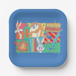 LOONEY TUNES™   Happy Holidays Pattern Paper Plate