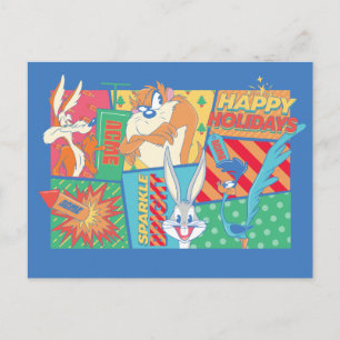 LOONEY TUNES™   Happy Holidays Pattern Postcard