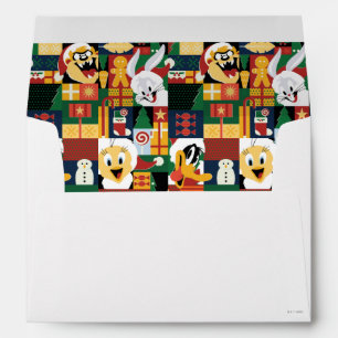 LOONEY TUNES™Holiday Block Pattern Envelope