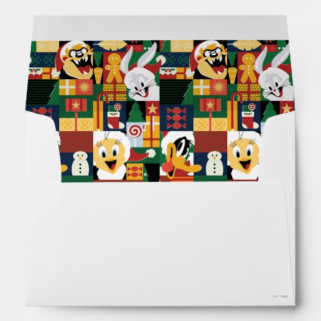 LOONEY TUNES™Holiday Block Pattern Envelope (Back (Bottom))