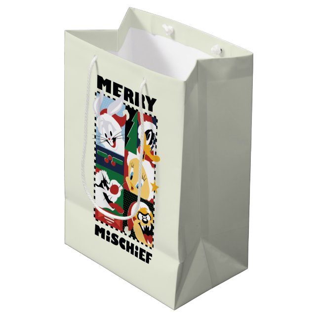 LOONEY TUNES™ Holiday Merry Mischief Medium Gift Bag (Front Angled)