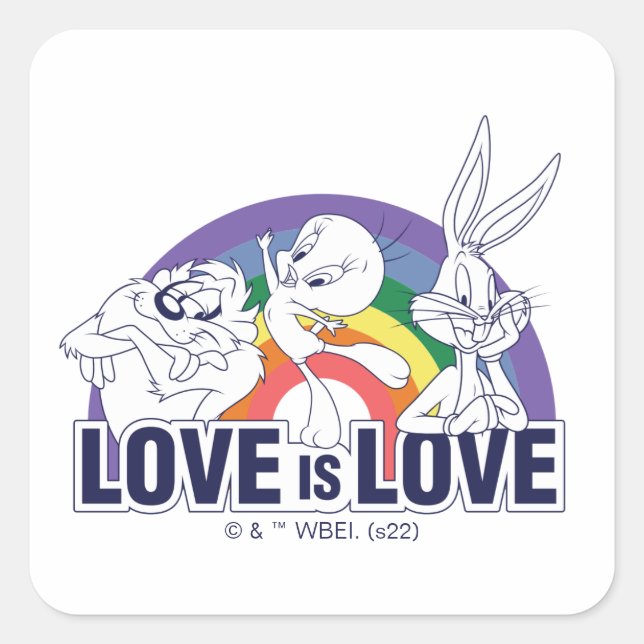 LOONEY TUNES™ - Love Is Love Square Sticker (Front)