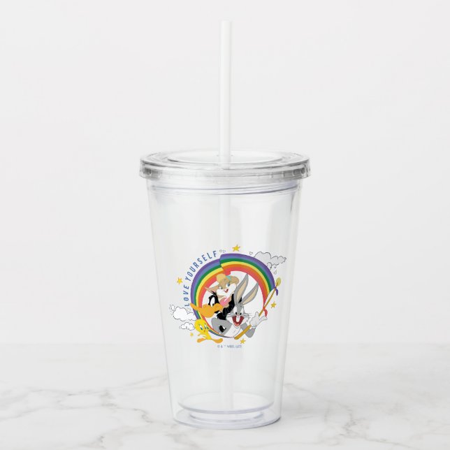 LOONEY TUNES™ - Love Yourself Pride Badge Acrylic Tumbler (Front)