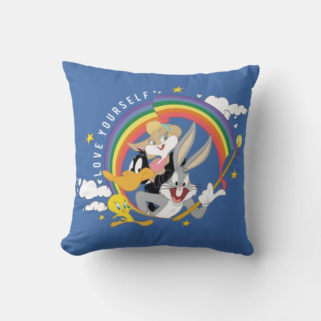 LOONEY TUNES™ - Love Yourself Pride Badge Cushion (Front)