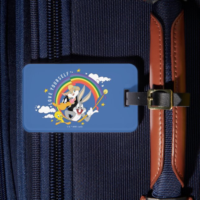 LOONEY TUNES™ - Love Yourself Pride Badge Luggage Tag (Front Insitu 4)