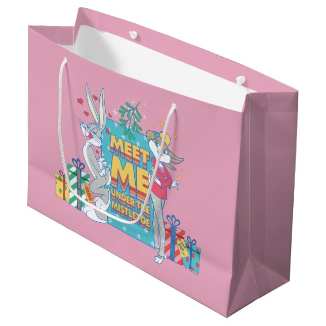 LOONEY TUNES™ | Meet Me Under the Mistletoe Large Gift Bag (Front Angled)