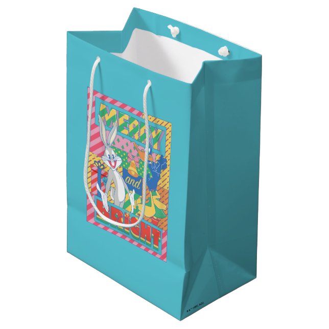 LOONEY TUNES™ | Merry and Bright Christmas Medium Gift Bag (Front Angled)