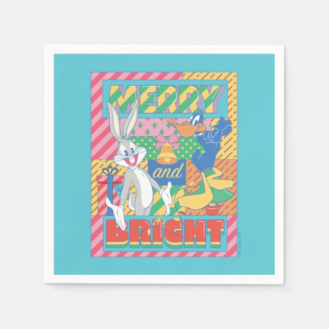 LOONEY TUNES™ | Merry and Bright Christmas Napkin (Front)