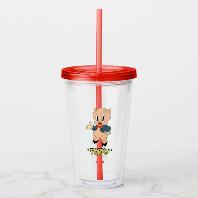 LOONEY TUNES™ Retro Laughs | Porky Pig Acrylic Tumbler (Front)