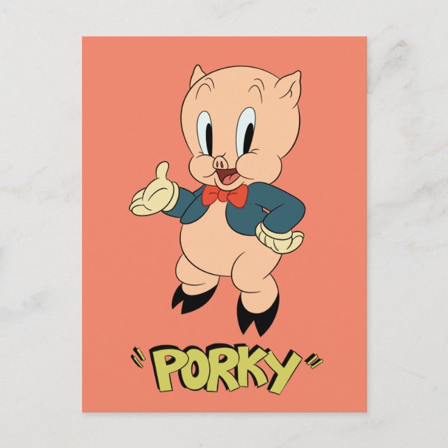 LOONEY TUNES™ Retro Laughs | Porky Pig Postcard (Front)