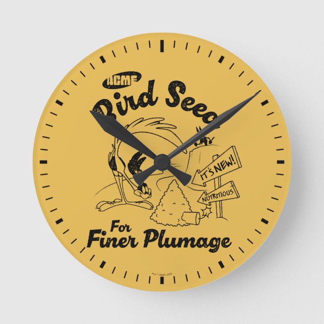 LOONEY TUNES™ | ROAD RUNNER™ Bird Seed Round Clock (Front)