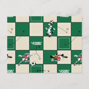 LOONEY TUNES™ Soccer Grid Pattern Postcard