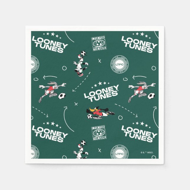 LOONEY TUNES™ Soccer Playbook Pattern Napkin (Front)