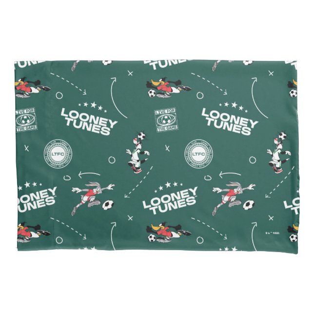 LOONEY TUNES™ Soccer Playbook Pattern Pillowcase (Front)