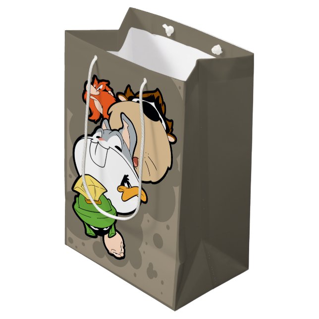 LOONEY TUNES™ Stylised Big Heads Medium Gift Bag (Front Angled)